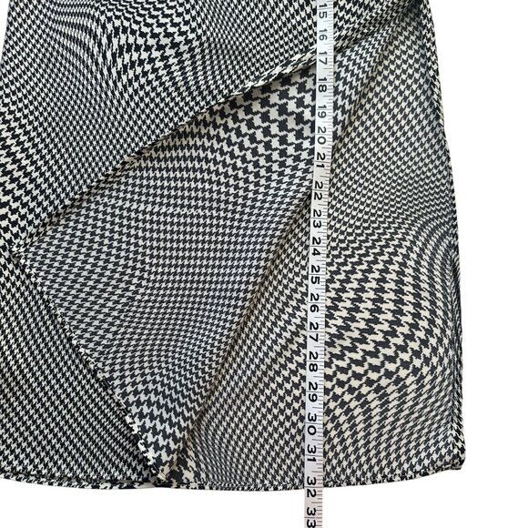 Urban Outfitters SMALL Houndstooth Black White Check Satin Long Midi Skirt - Picture 9 of 11